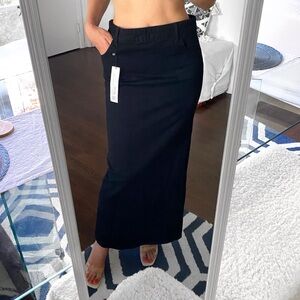 🖤 ZARA BLACK THE SCULPTED DENIM HIGH WAIST MAXI SKIRT!